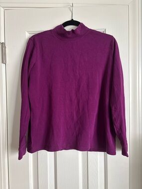 Women's Mock Neck Long Sleeve Top - Purple
